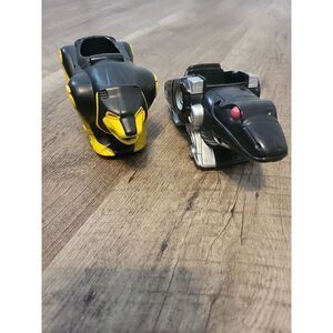MIGHTY MORPHIN POWER RANGERS 1995‎ YELLOW SABERTOOTH And BLACK RANGER VEHICLE